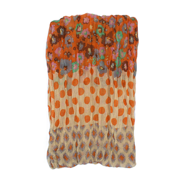Floral Geometric Polka Dot Soft Crinkle Scarves