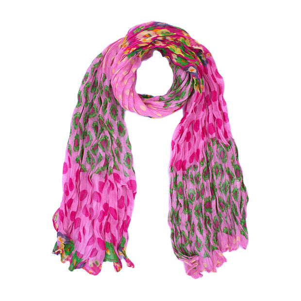 Floral Geometric Polka Dot Soft Crinkle Scarves