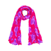 Rose Floral Print Soft Crinkle Scarves