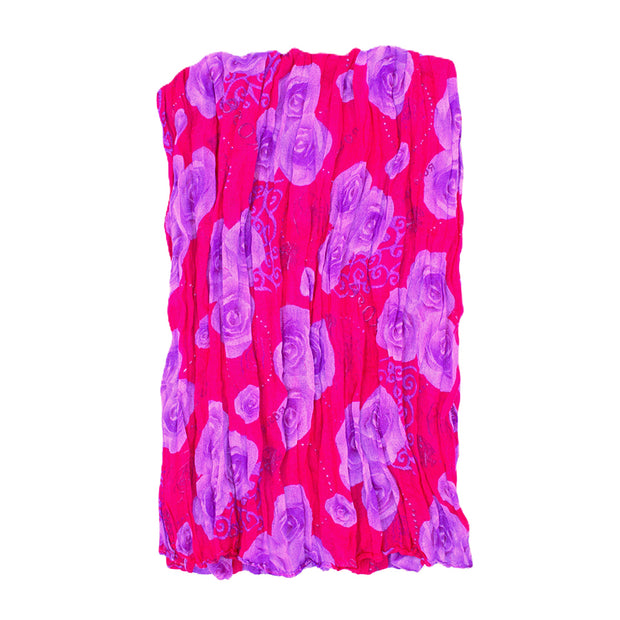 Rose Floral Print Soft Crinkle Scarves