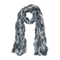 Rose Floral Print Soft Crinkle Scarves