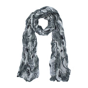 Rose Floral Print Soft Crinkle Scarves
