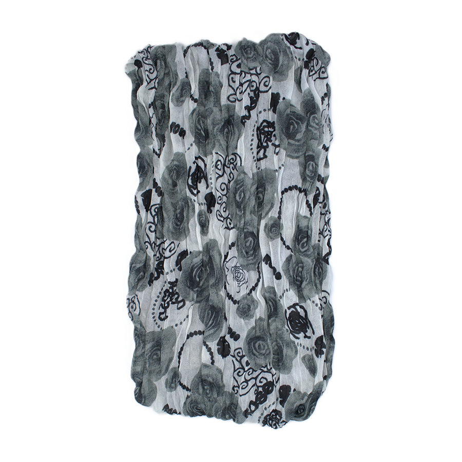 Rose Floral Print Soft Crinkle Scarves