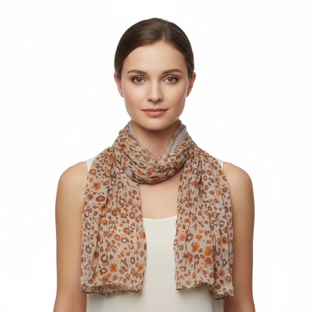 Floral patterned scarf on a white background