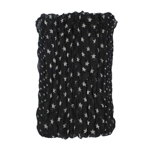 Star Print Soft Crinkle Scarves