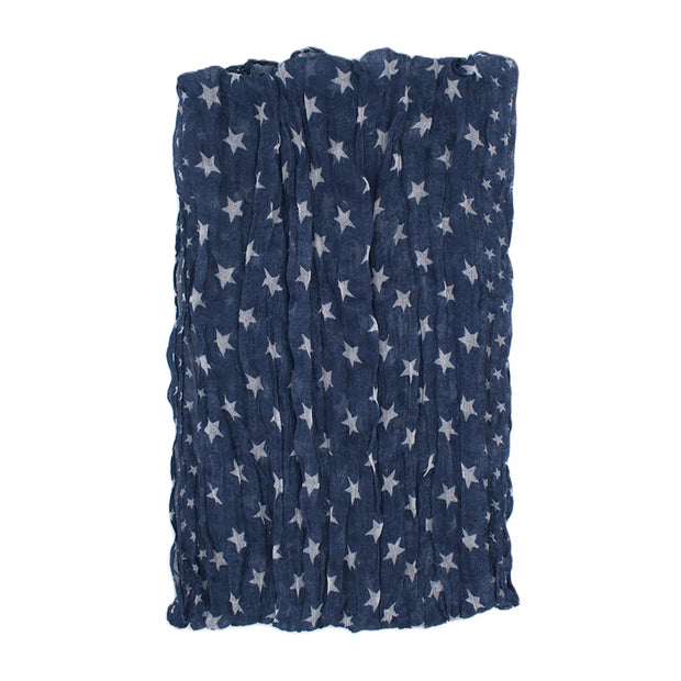 Star Print Soft Crinkle Scarves