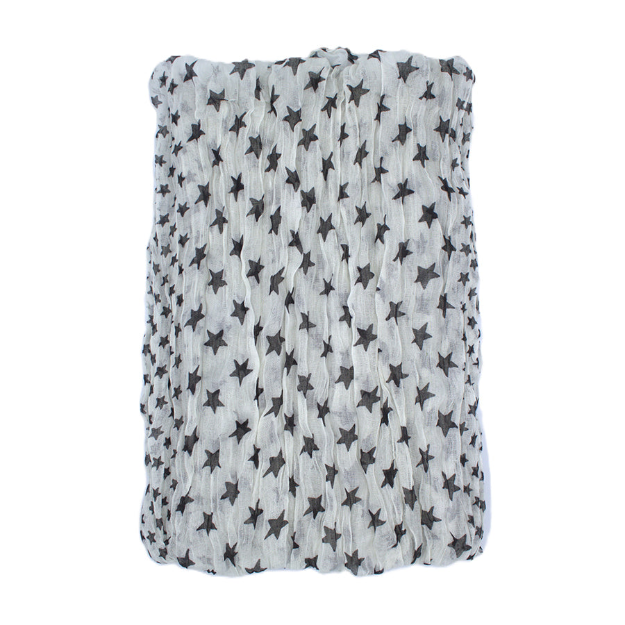 Star Print Soft Crinkle Scarves