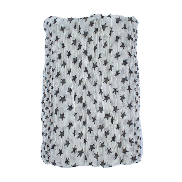 Star Print Soft Crinkle Scarves