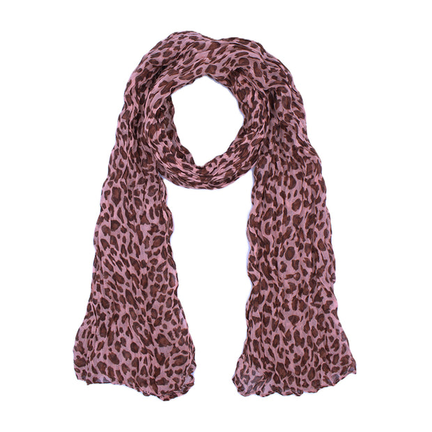 Leopard Print Soft Crinkle Scarves
