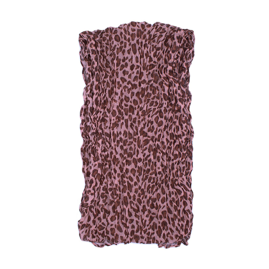 Leopard Print Soft Crinkle Scarves