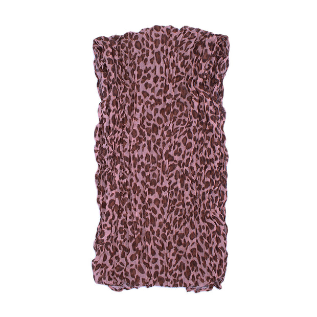 Leopard Print Soft Crinkle Scarves