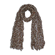 Leopard Print Soft Crinkle Scarves