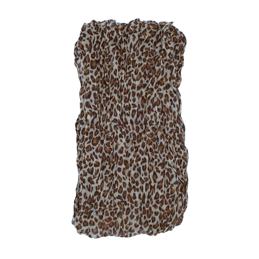 Leopard Print Soft Crinkle Scarves
