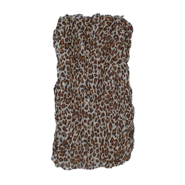 Leopard Print Soft Crinkle Scarves