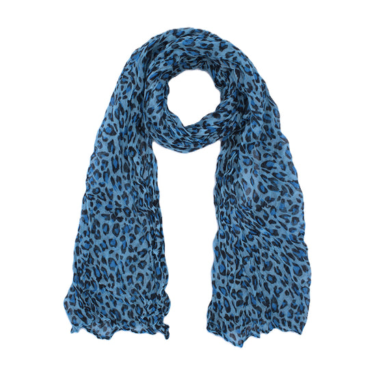 Leopard Print Soft Crinkle Scarves