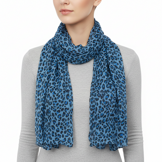 Leopard Print Soft Crinkle Scarves