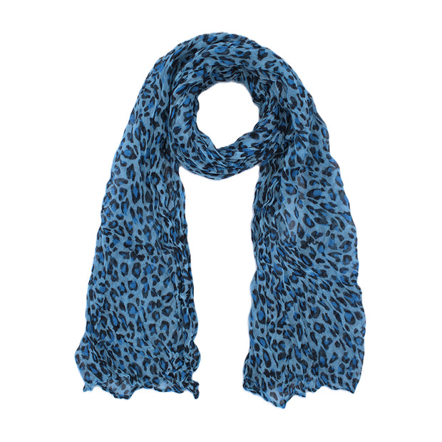 Leopard Print Soft Crinkle Scarves