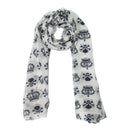 Pirate Skull & Crown Chiffon Print Scarf