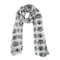 Pirate Skull & Crown Chiffon Print Scarf