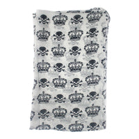 Pirate Skull & Crown Chiffon Print Scarf