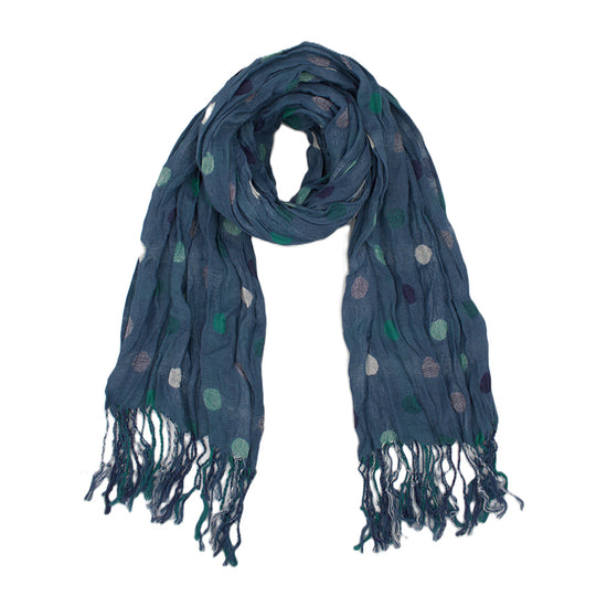 Lightweight Polka Dot Crinkle Scarf