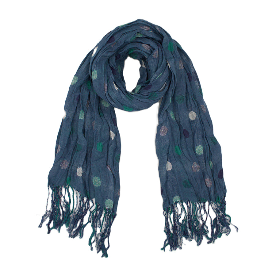 Lightweight Polka Dot Crinkle Scarf