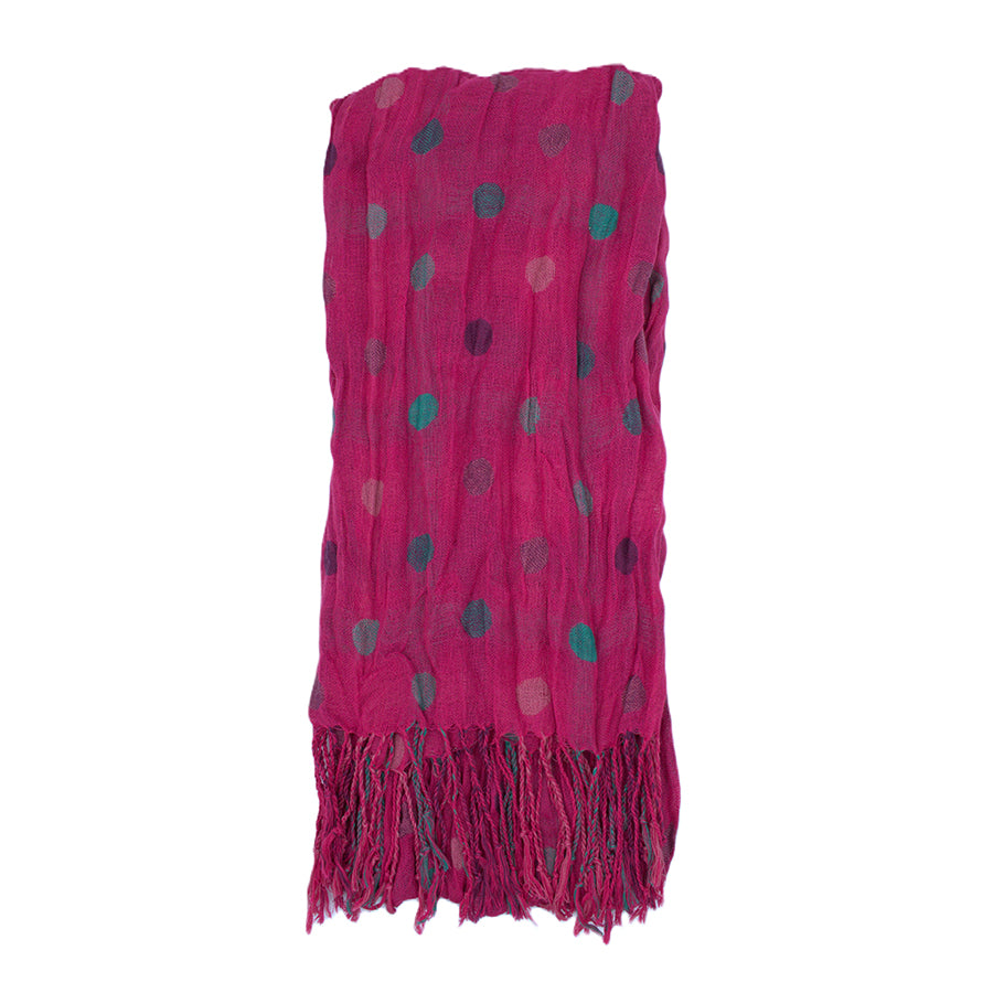 Lightweight Polka Dot Crinkle Scarf
