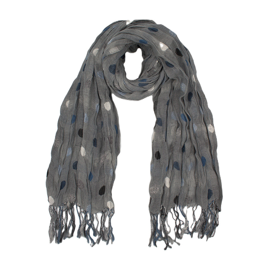 Lightweight Polka Dot Crinkle Scarf