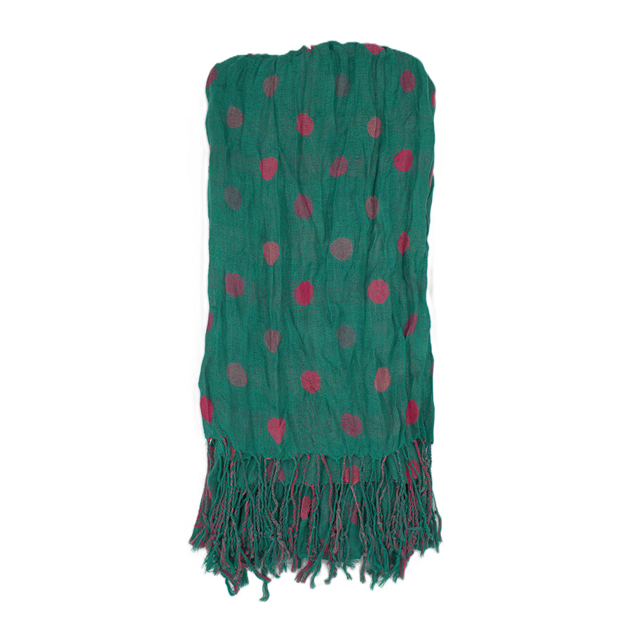 Lightweight Polka Dot Crinkle Scarf