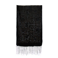 Floral Damask Pattern Devore Velvet Scarf