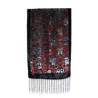 Floral Damask Pattern Devore Velvet Scarf