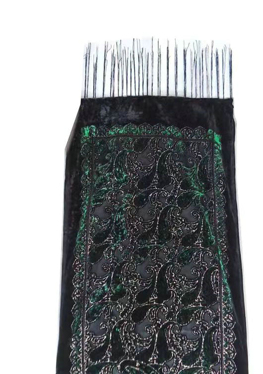 Paisley Pattern Devore Velvet Scarf