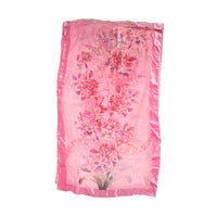Pink Floral  Devore Velvet Scarf