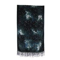 Swirling Floral Pattern Devore Velvet Scarf