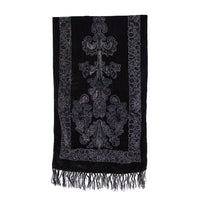 Floral Scrollwork Pattern Devore Velvet Scarf