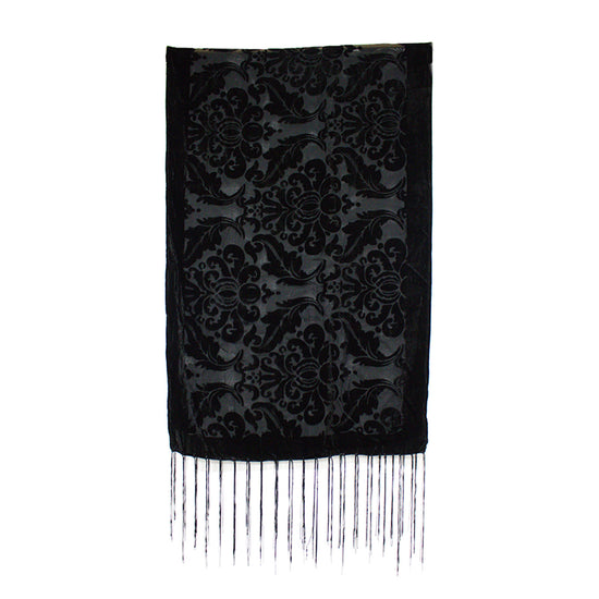 Damask Leafy Devore Velvet Scarf