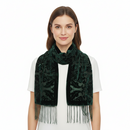 Damask Leafy Devore Velvet Scarf