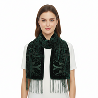 Damask Leafy Devore Velvet Scarf