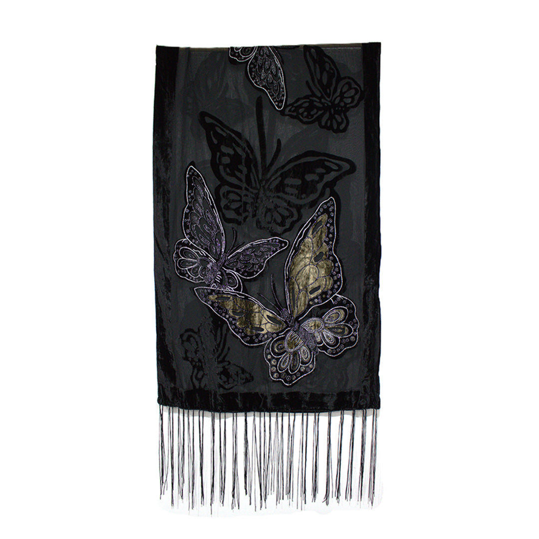 Butterfly Devore Velvet Scarf