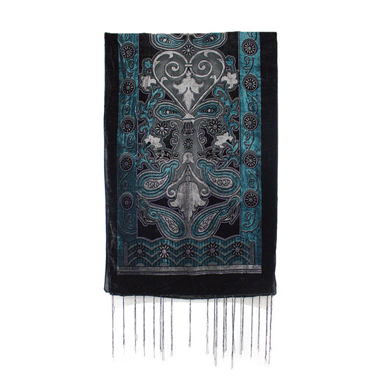 Paisley Burnout Devore Velvet Scarf