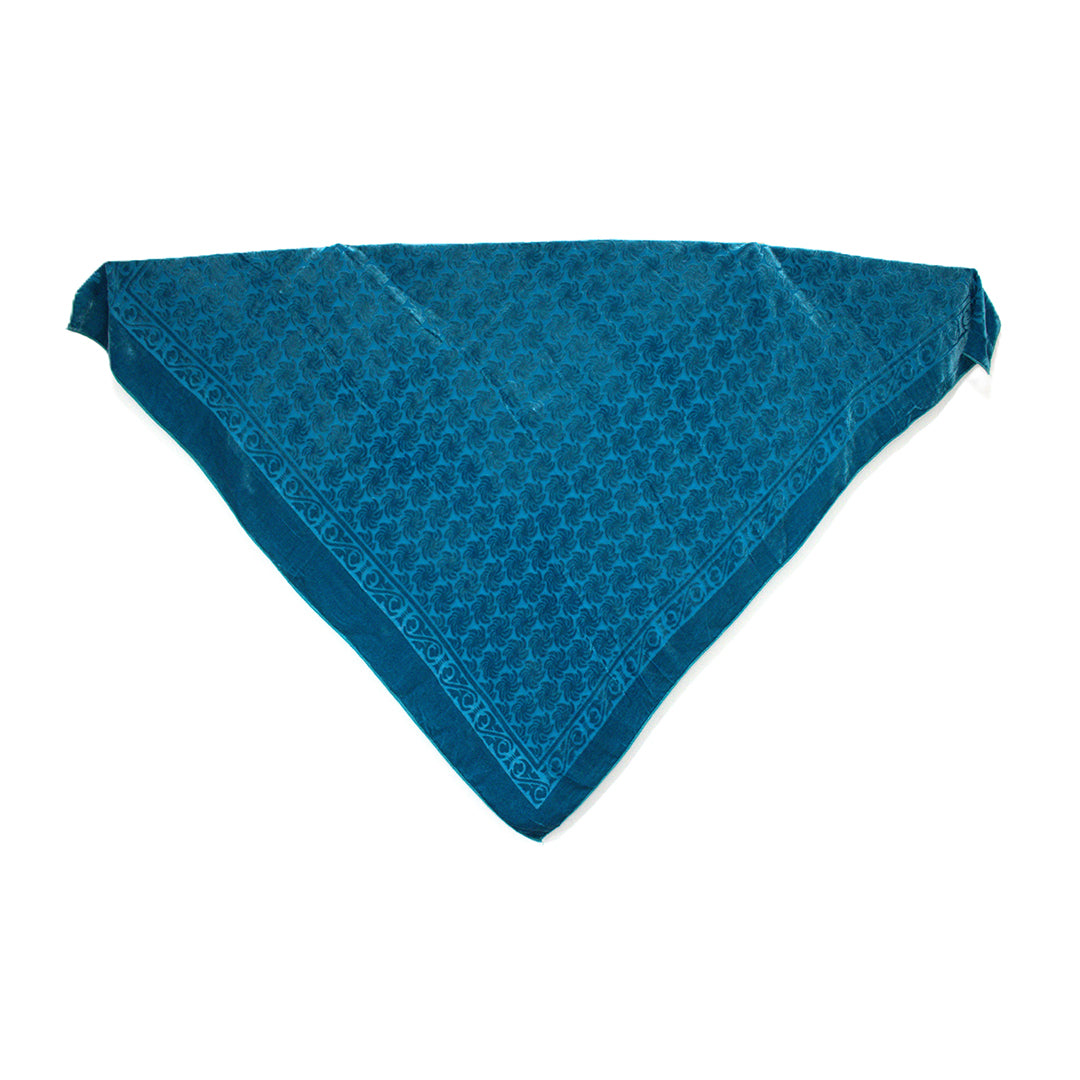Swirl Burnout Pattern Devore Velvet Square Scarf