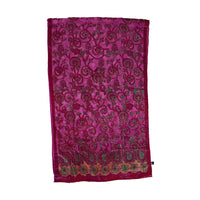 Pink Leaf Devore Velvet Scarf