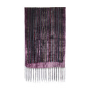 Velvet Striped Burnout Pattern Fringe Scarf