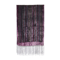 Velvet Striped Burnout Pattern Fringe Scarf