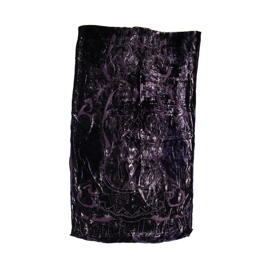 Black Pink Paisley Devore Velvet Scarf