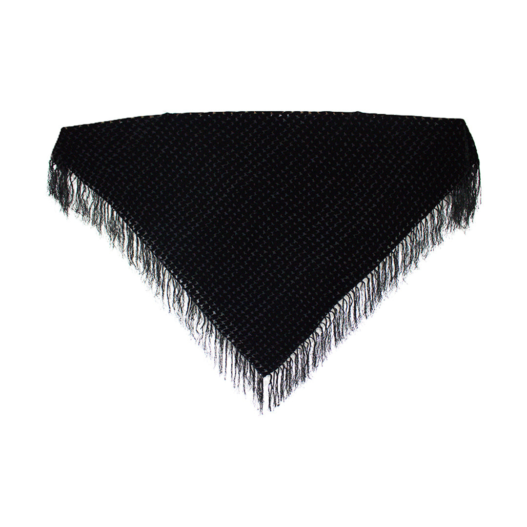 Houndstooth Burnout Devore Velvet Square Scarf