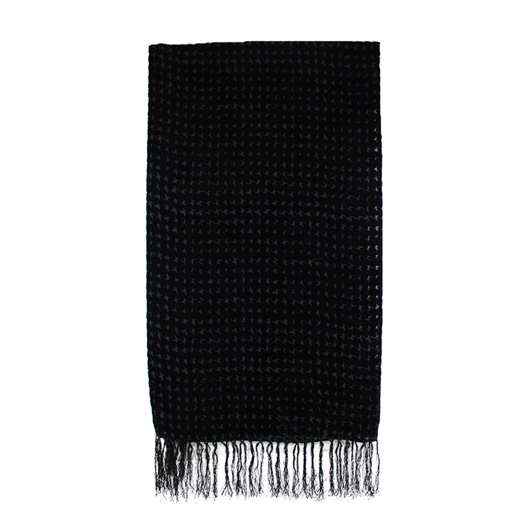 Houndstooth Burnout Devore Velvet Square Scarf