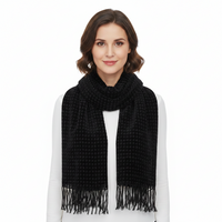 Houndstooth Burnout Devore Velvet Square Scarf