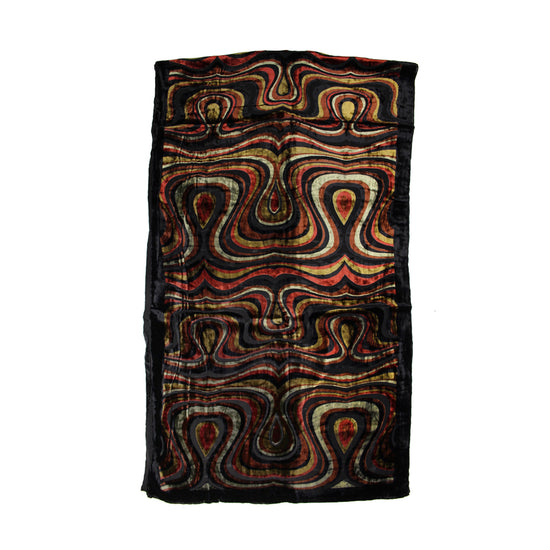 Wave Patterned Devore Velvet Scarf Border