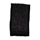 Multicoloured Floral Devore Velvet Scarf with Border
